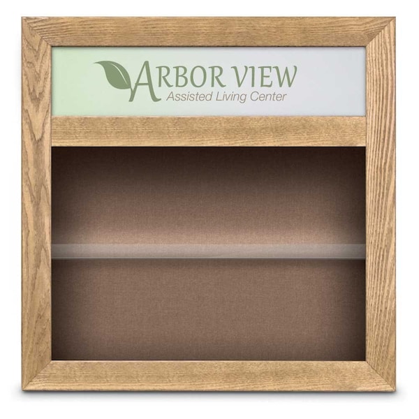 Outdoor Enclosed Combo Board, 42"x32", Bronze Frame/Blue & Rubber